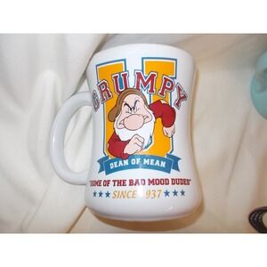 Disney Store Grumpy Mug Dean of Mean Home of the Bad Mood Dude White Ceramic Cup